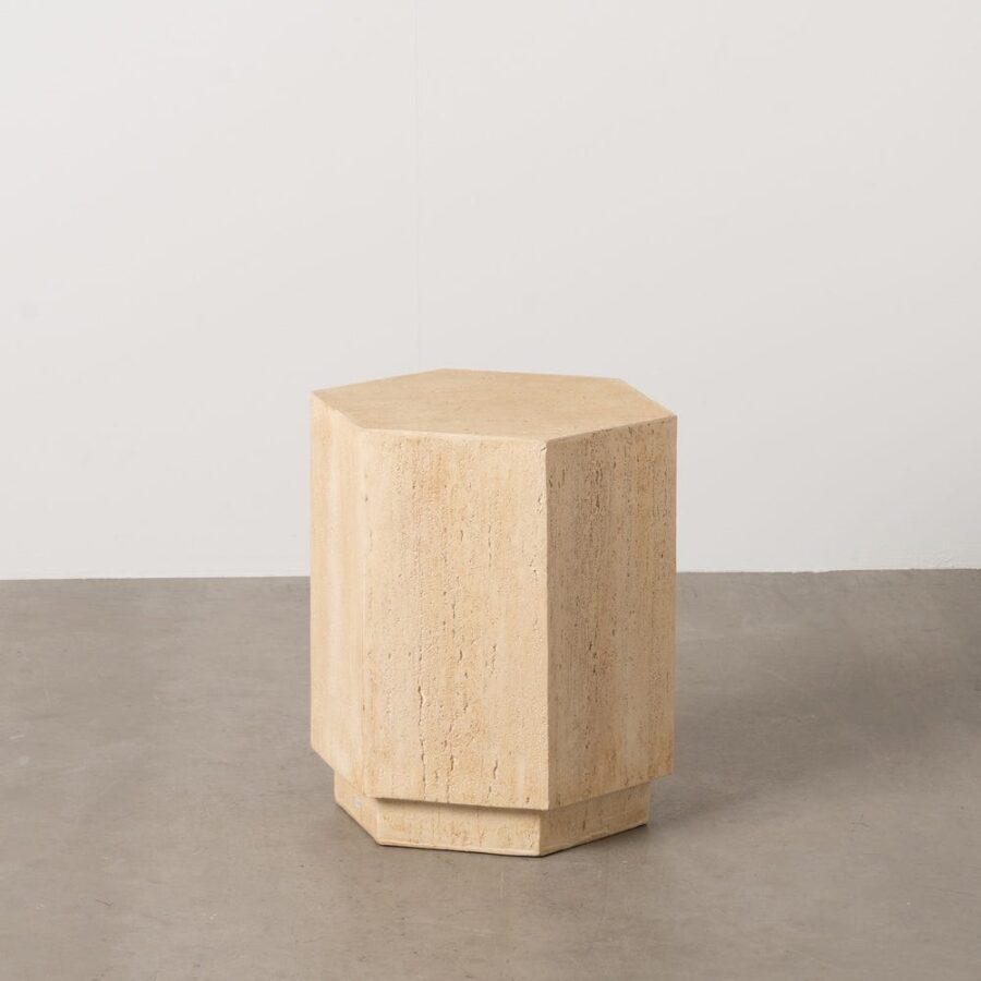 Table D&rsquo;appoint Hexagonale Magnésium Beige Wilma Ixia 46cm