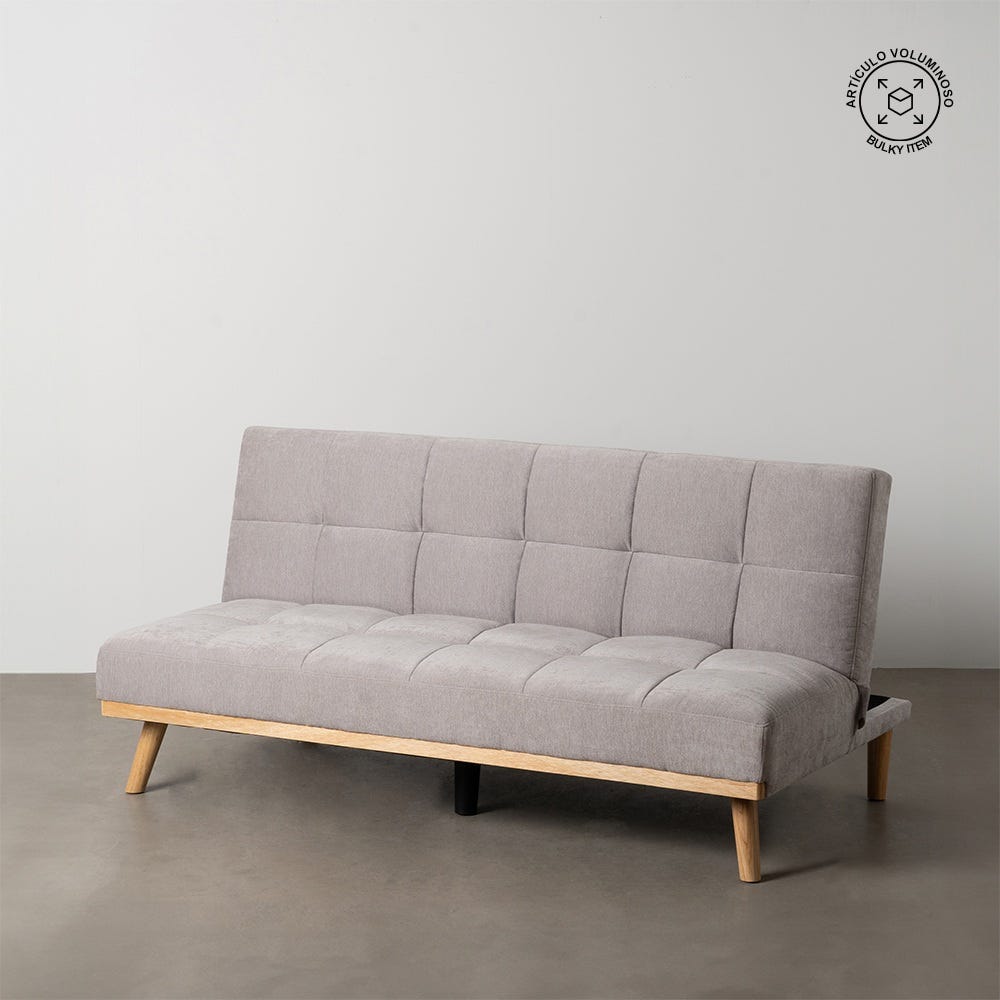 Canapé-Lit Gris Métal-Bois Ixia 178 cm