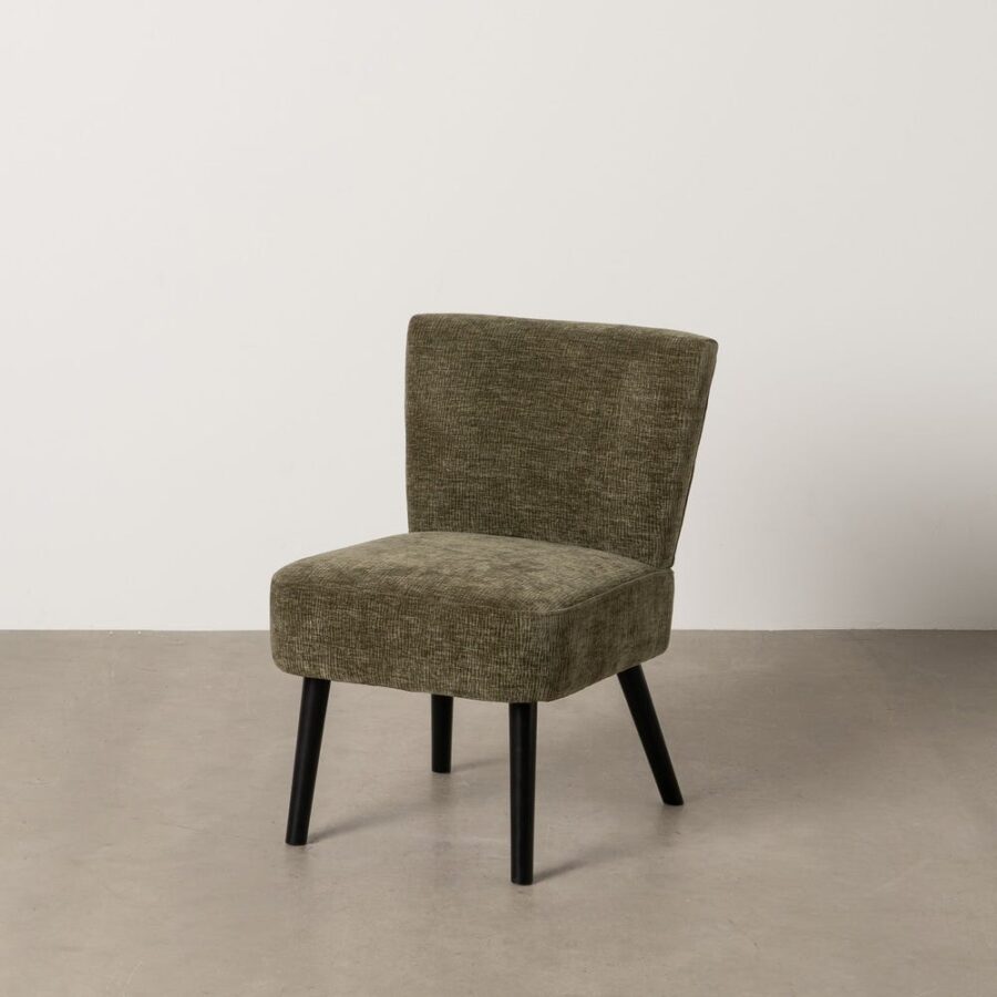 Fauteuil Vert Tissu-Bois Ixia 55 cm