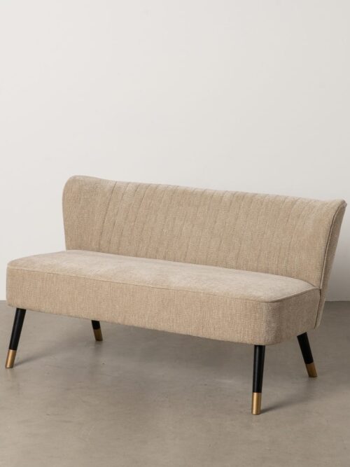 Canapé Beige Tissu-Bois Ixia 134 cm