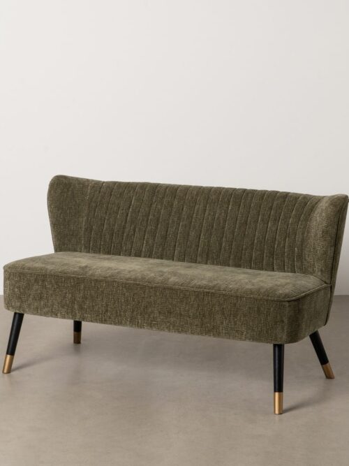 Canapé Vert Tissu-Bois Ixia