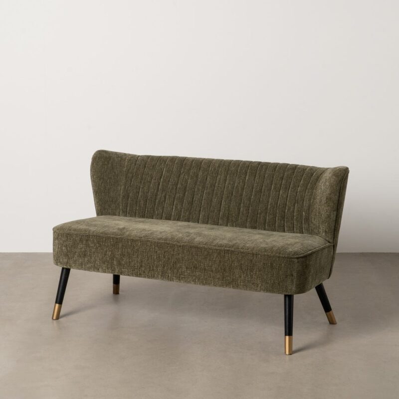 Canapé Vert Tissu-Bois Ixia