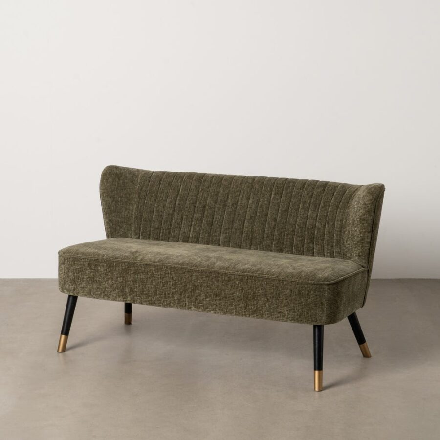 Canapé Vert Tissu-Bois Ixia
