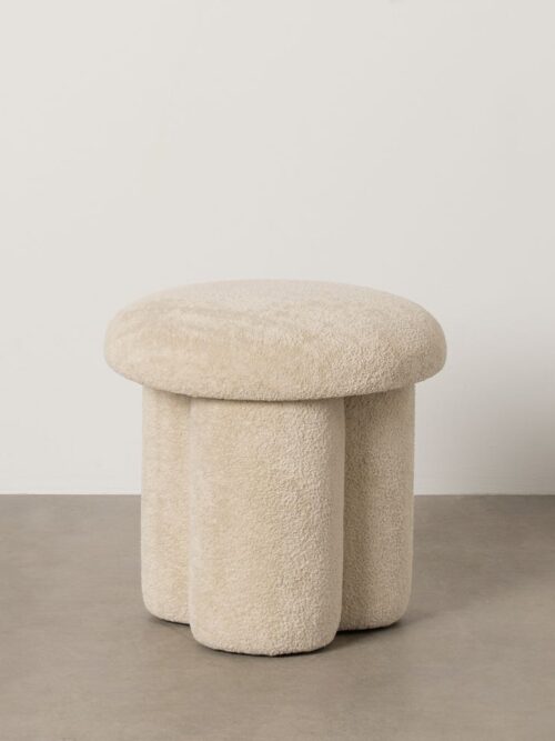 Pouf Beige Étoffe Ixia 41 cm