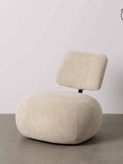 Fauteuil Beige Étoffe Ixia 67 cm