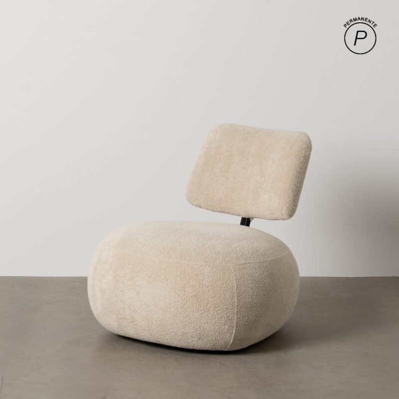 Fauteuil Beige Étoffe Ixia 67 cm