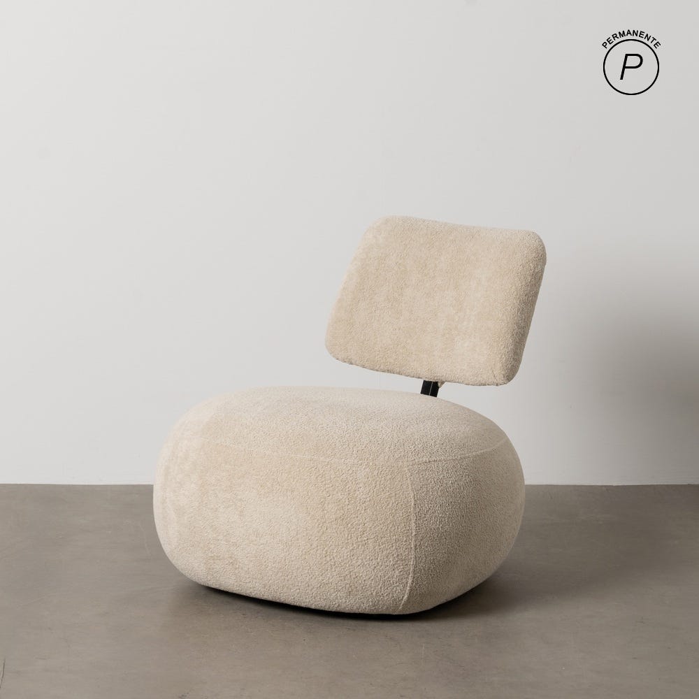 Fauteuil Beige Étoffe Ixia 67 cm