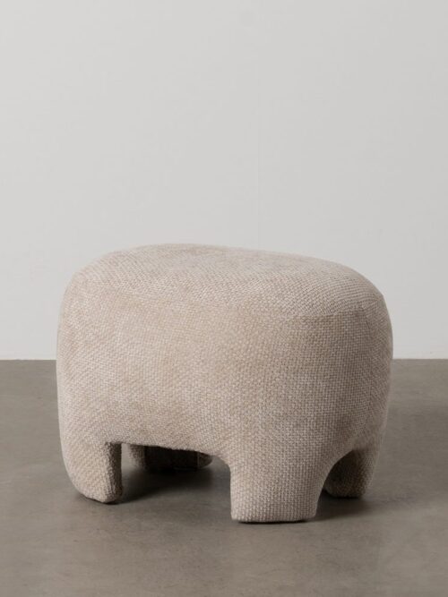 Pouf Beige Étoffe Ixia 53 cm