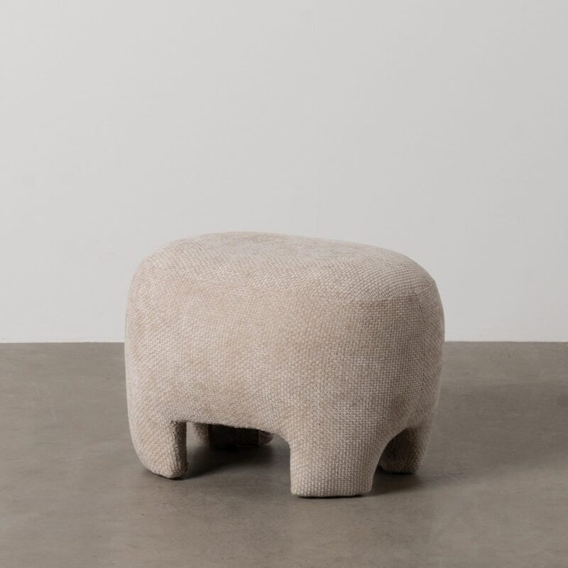 Pouf Beige Étoffe Ixia 53 cm