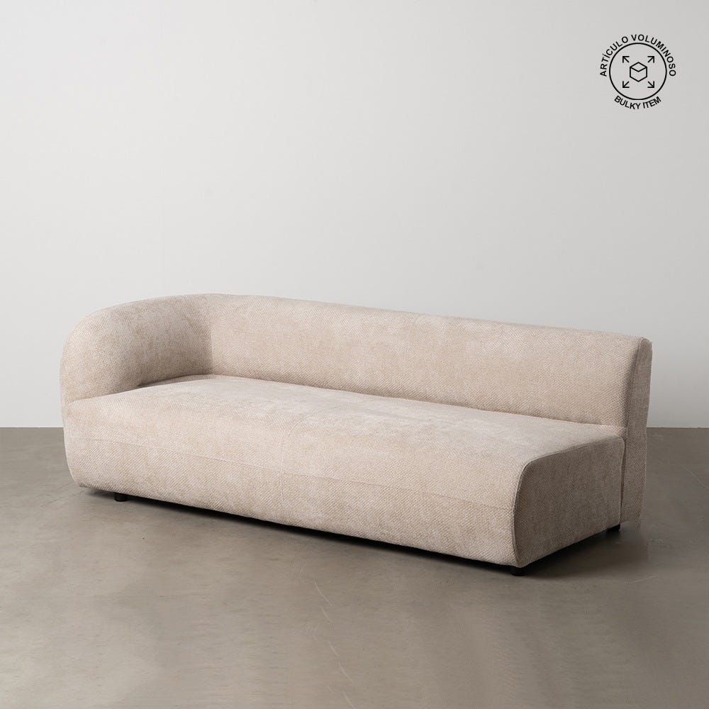 Canapé Module Gauche Beige Étoffe Ixia