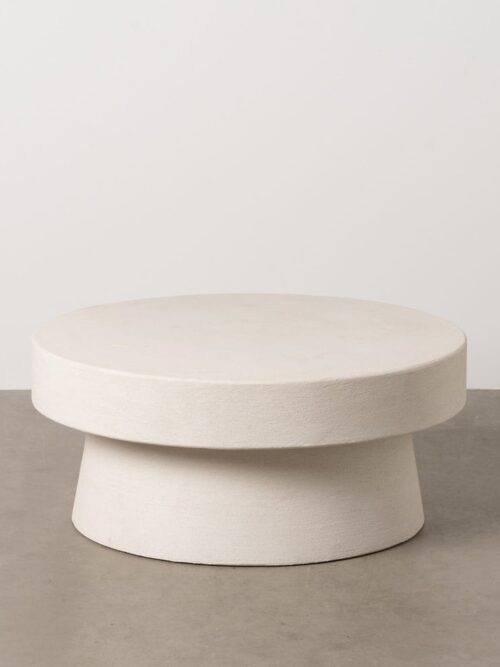 Table Basse Blanc Cassé Pied Ovale Wilma Ixia 79cm