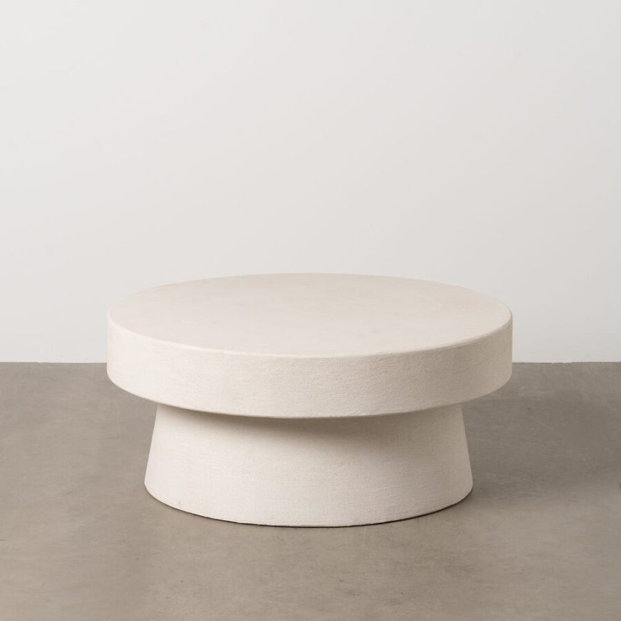 Table Basse Blanc Cassé Pied Ovale Wilma Ixia 79cm