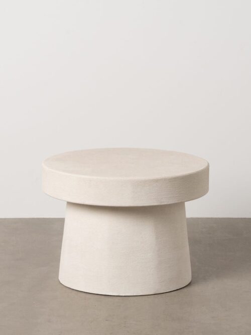 Table Basse Ronde Blanc Cassé Wilma Ixia 58cm