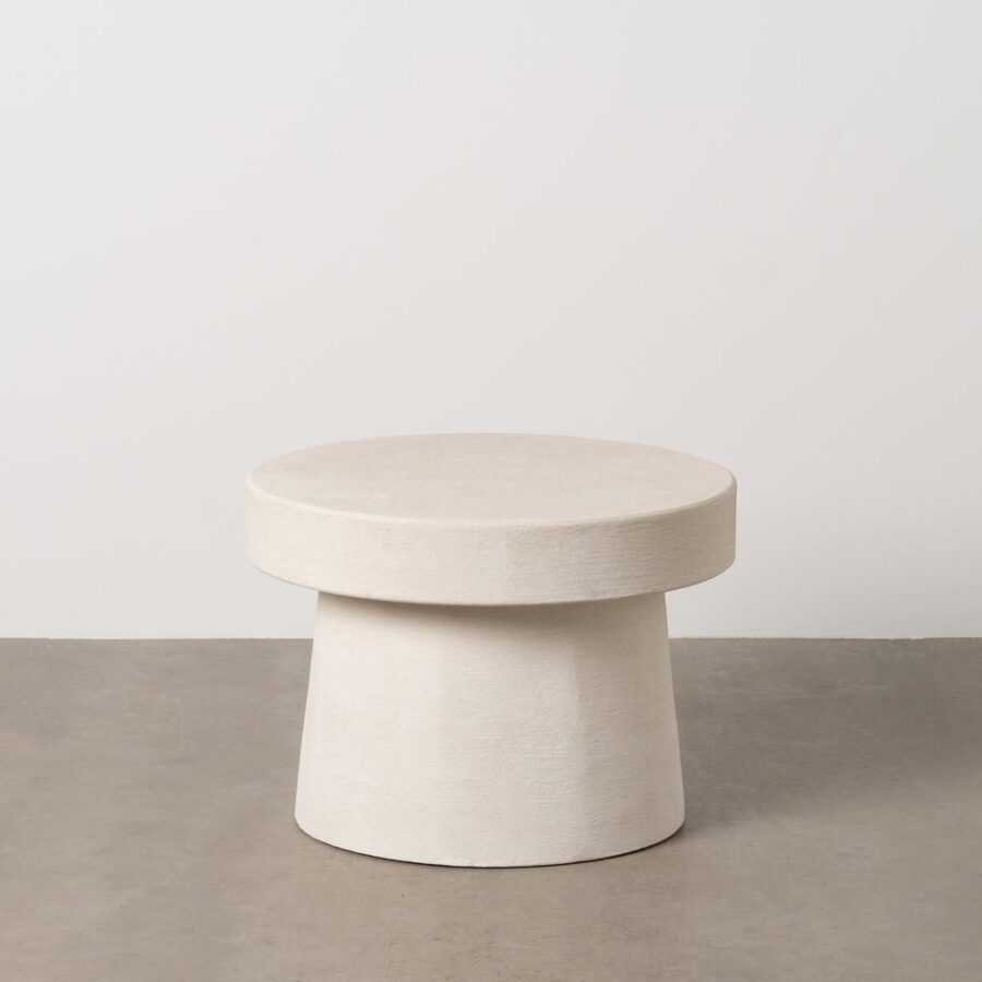 Table Basse Ronde Blanc Cassé Wilma Ixia 58cm