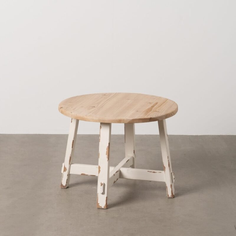 Table Basse Naturel-blanc Sapin Ixia 60cm