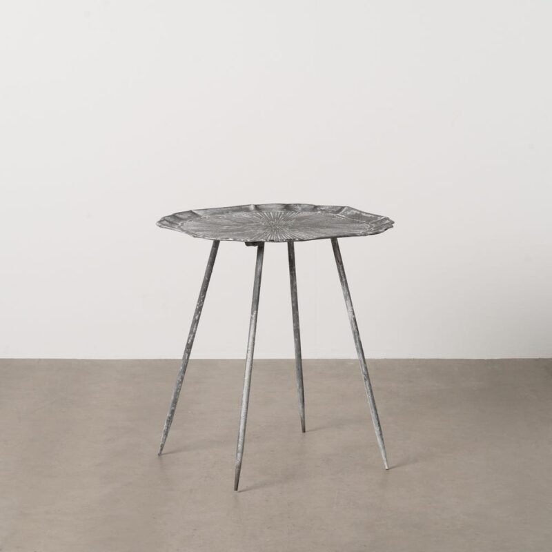 Table d'Appoint Gris Brutaliste Ixia 55cm