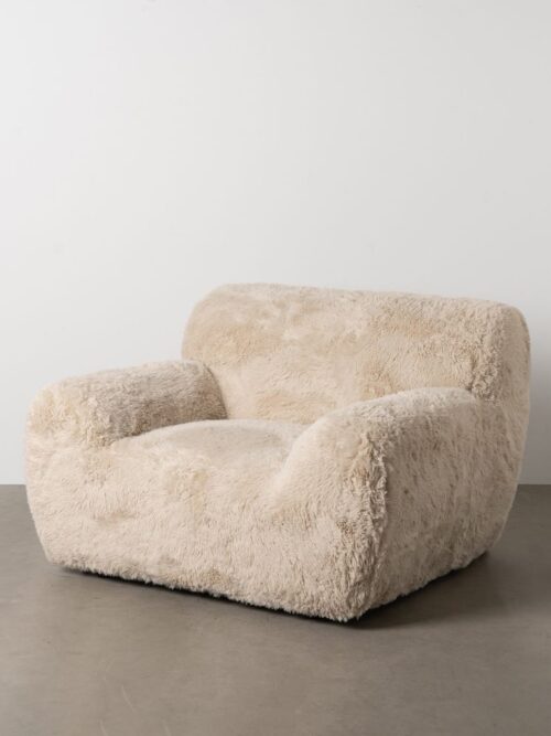 Fauteuil Beige Étoffe Ixia 124 cm