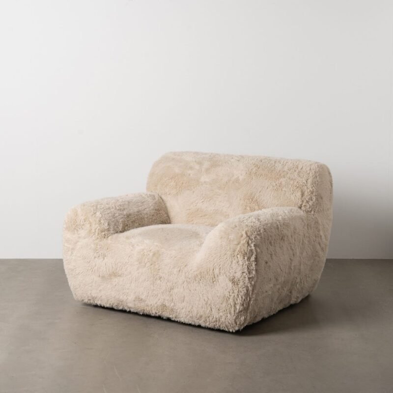 Fauteuil Beige Étoffe Ixia 124 cm