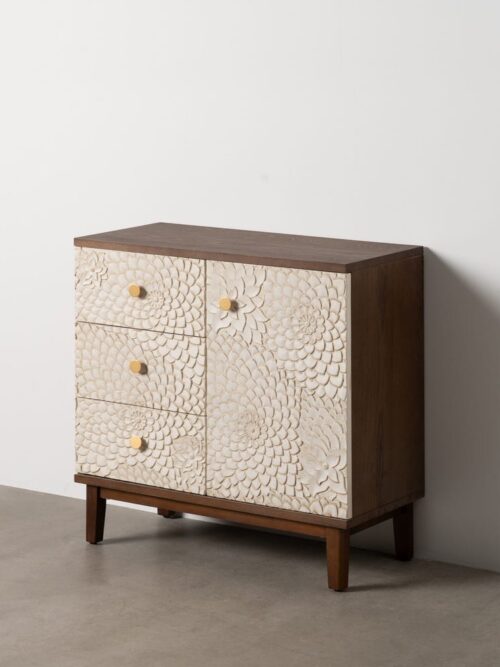 Buffet Bois Blanc Cassé Brun Ixia 80cm