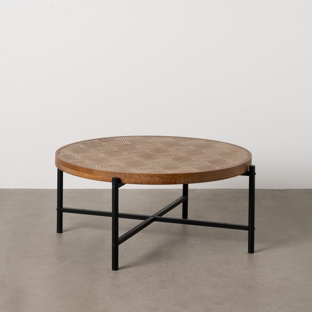 Table Basse Naturel-Noir Métal-Bois Ixia