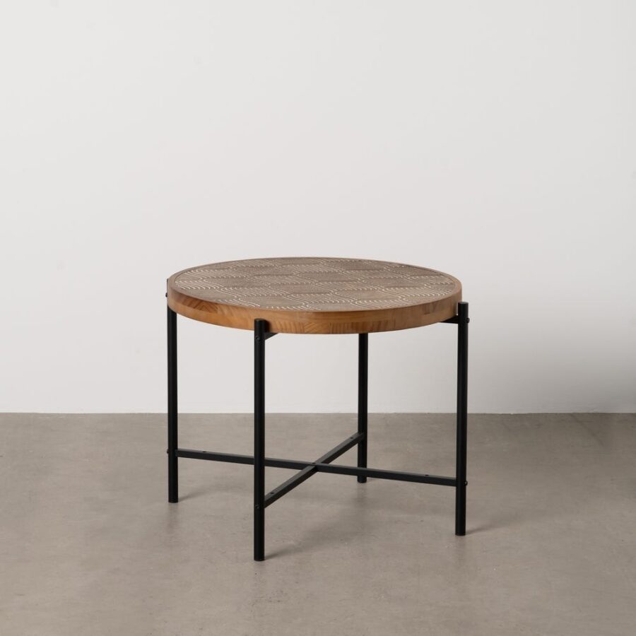Petit Table Naturel-Noir Métal-Bois Ixia