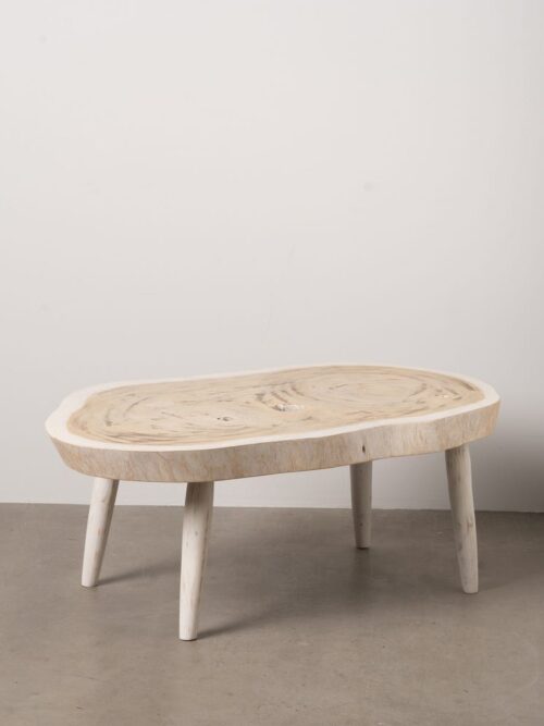 Table Basse Blanc Brutaliste Ixia 100cm