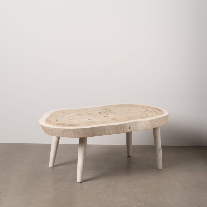 Table Basse Blanc Brutaliste Ixia 100cm
