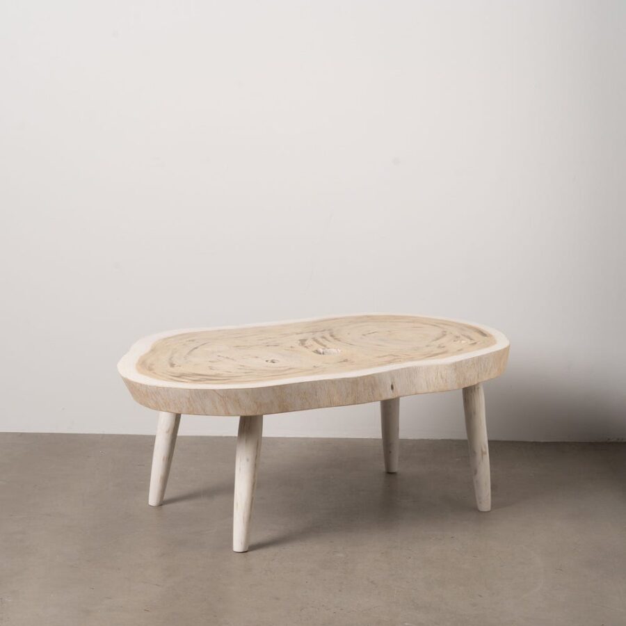 Table Basse Blanc Brutaliste Ixia 100cm
