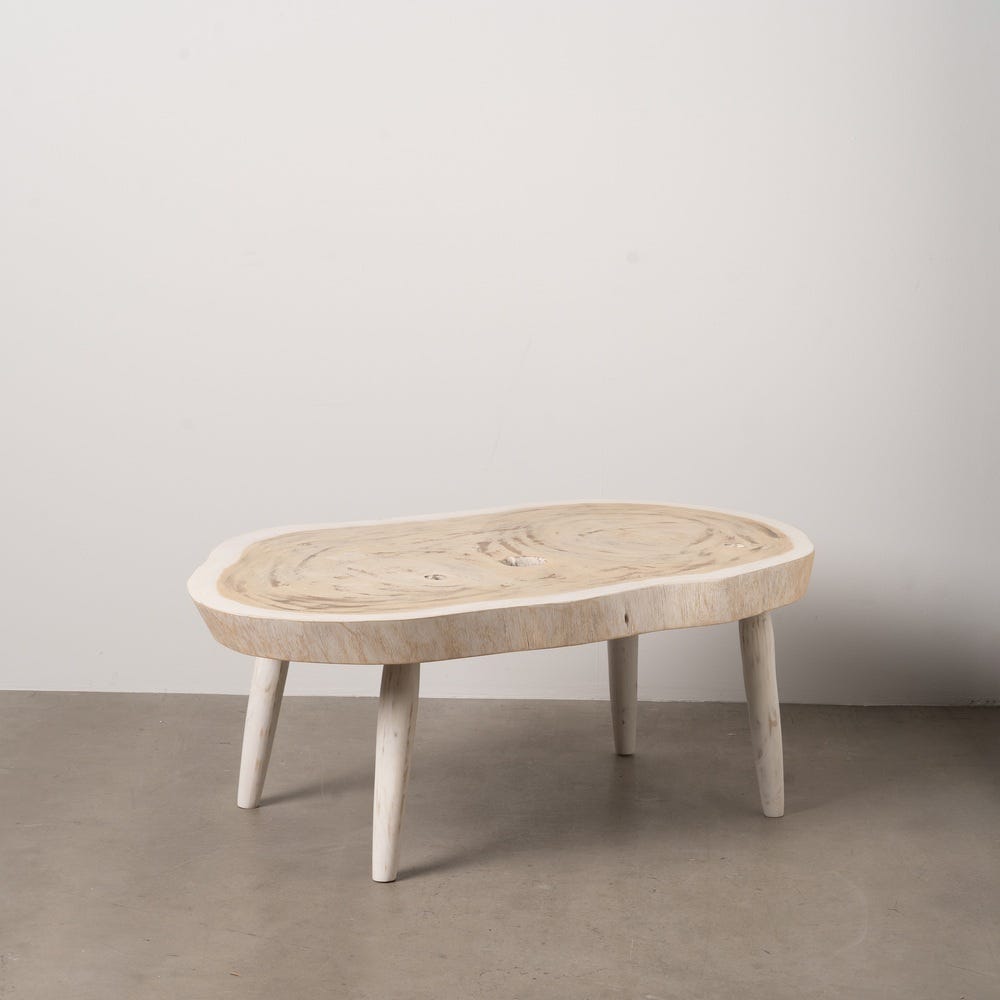 Table Basse Blanc Brutaliste Ixia 100cm