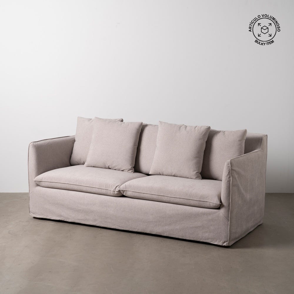 Canapé Taupe Étoffe Ixia 197 cm