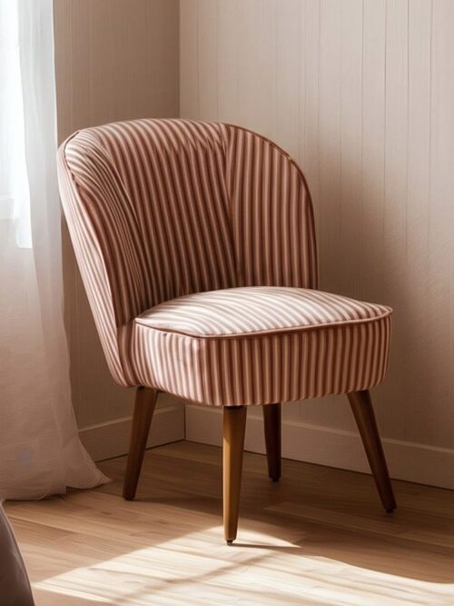 Fauteuil Rayures Terracotta Ixia 54 cm
