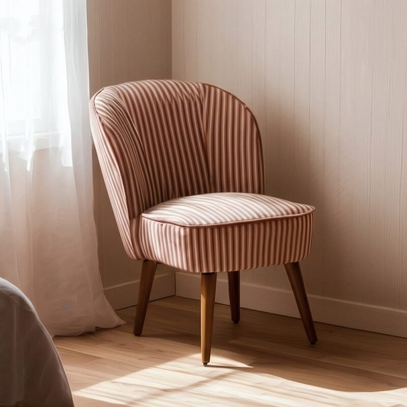 Fauteuil Rayures Terracotta Ixia 54 cm