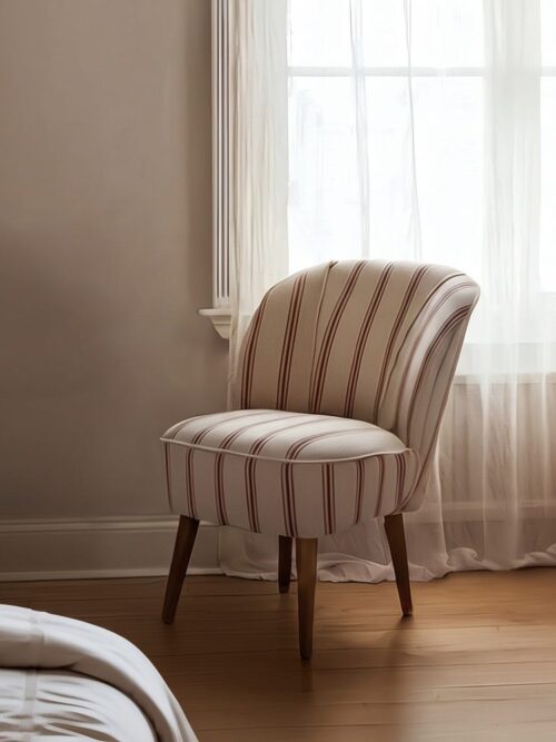 Fauteuil Rayures Terracotta Ixia 54 cm