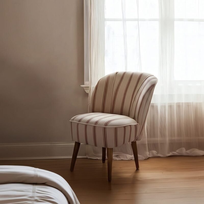 Fauteuil Rayures Terracotta Ixia 54 cm