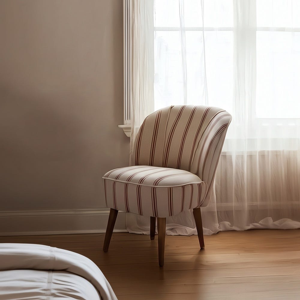 Fauteuil Rayures Terracotta Ixia 54 cm