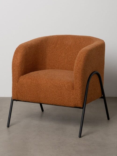 Fauteuil Terracotta Tissu-Métal Ixia