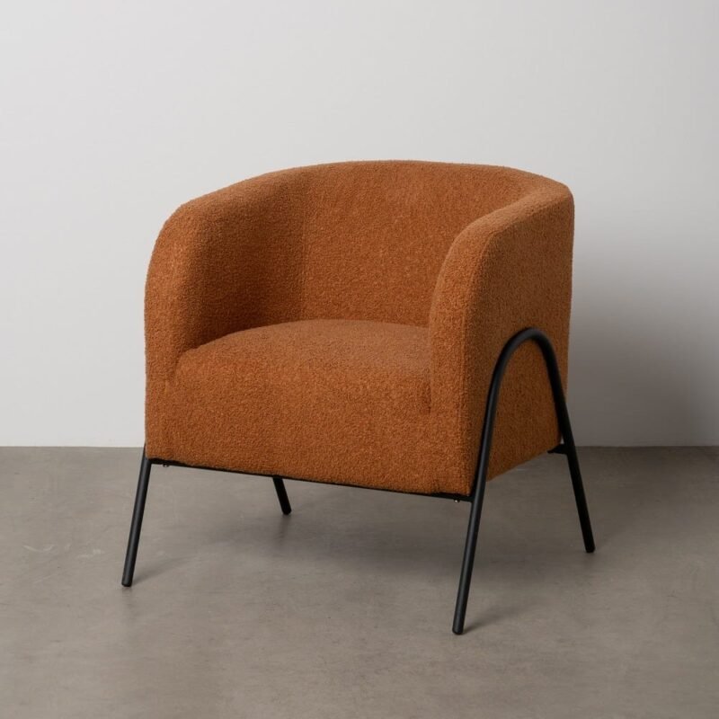 Fauteuil Terracotta Tissu-Métal Ixia