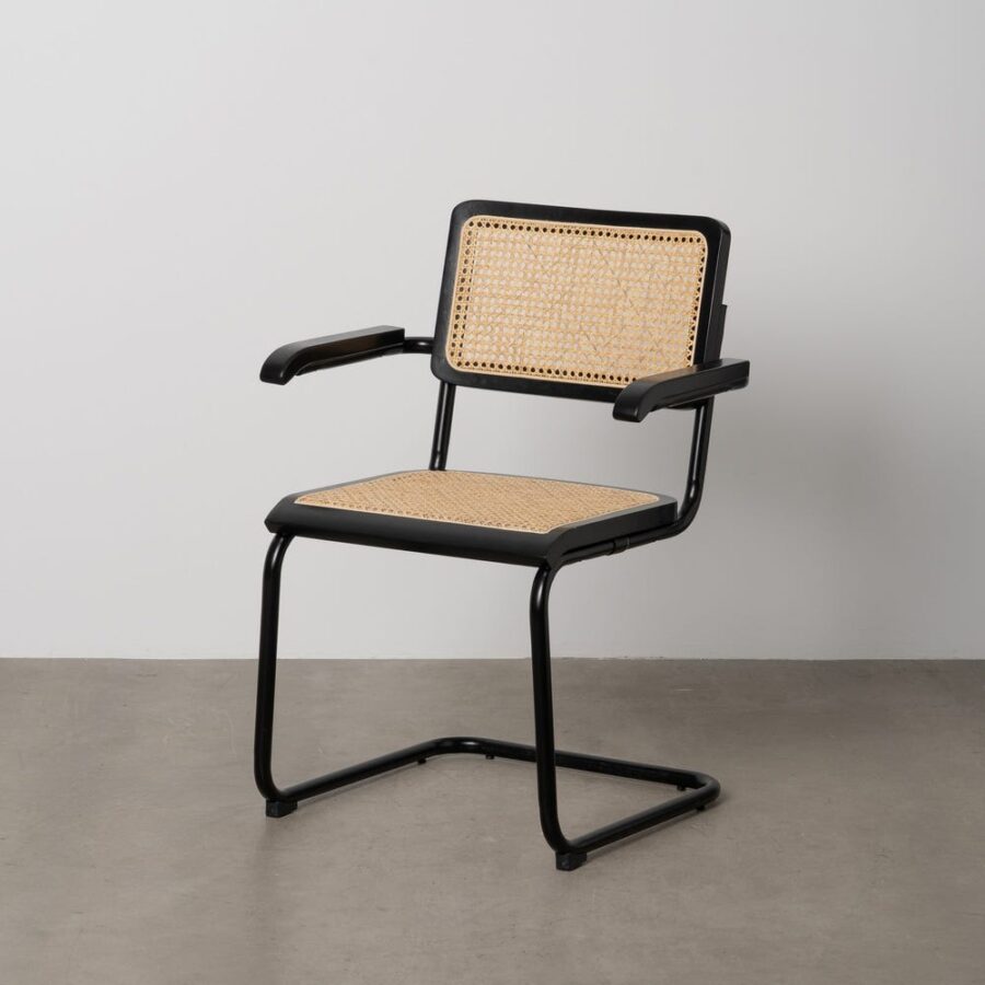 Chaise Noir-Naturel Bois-Rotin Ixia 61 cm
