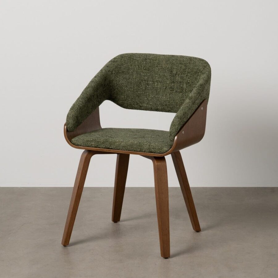 Chaise Vert-Marron Tissu-Bois Ixia