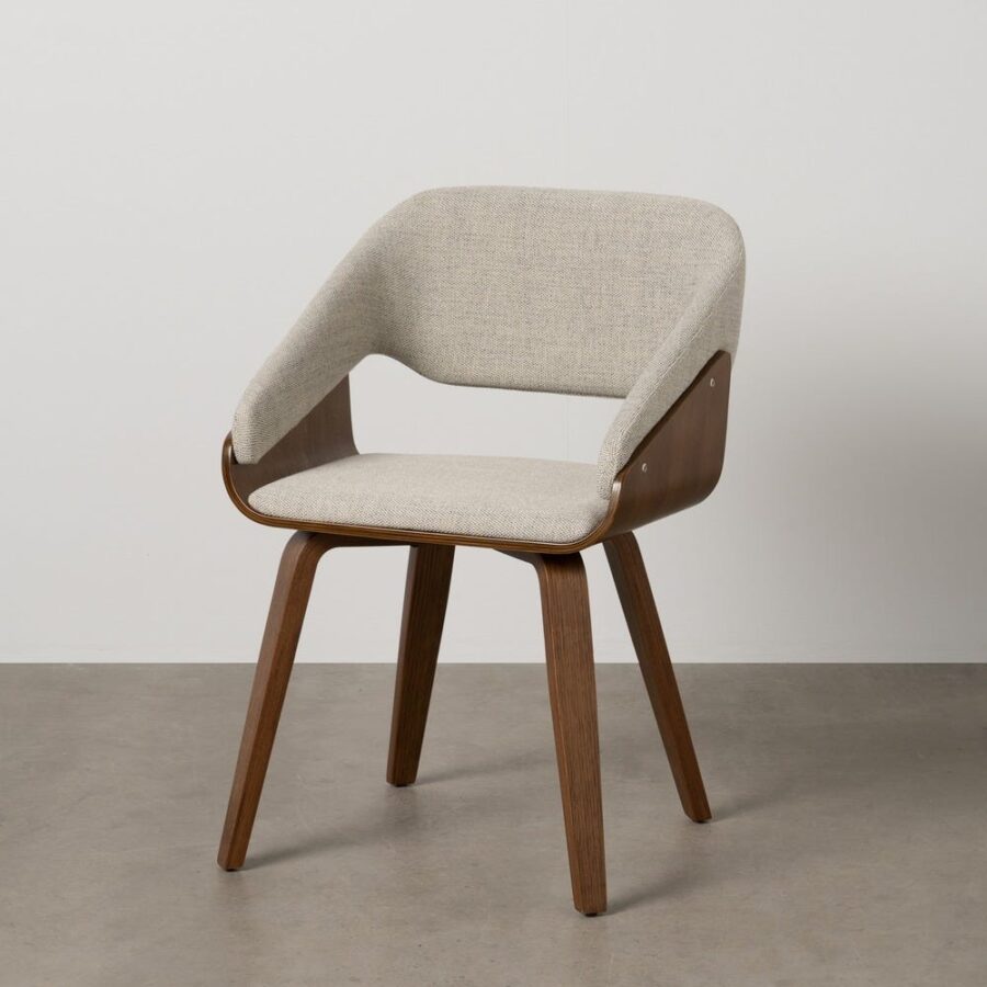 Chaise Gris-Marron Tissu-Bois Ixia