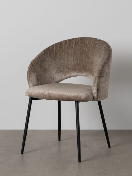 Chaise Taupe Tissu-Métal Ixia 58 cm