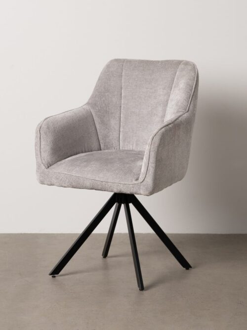 Fauteuil Gris Clair Tissu-Métal Ixia
