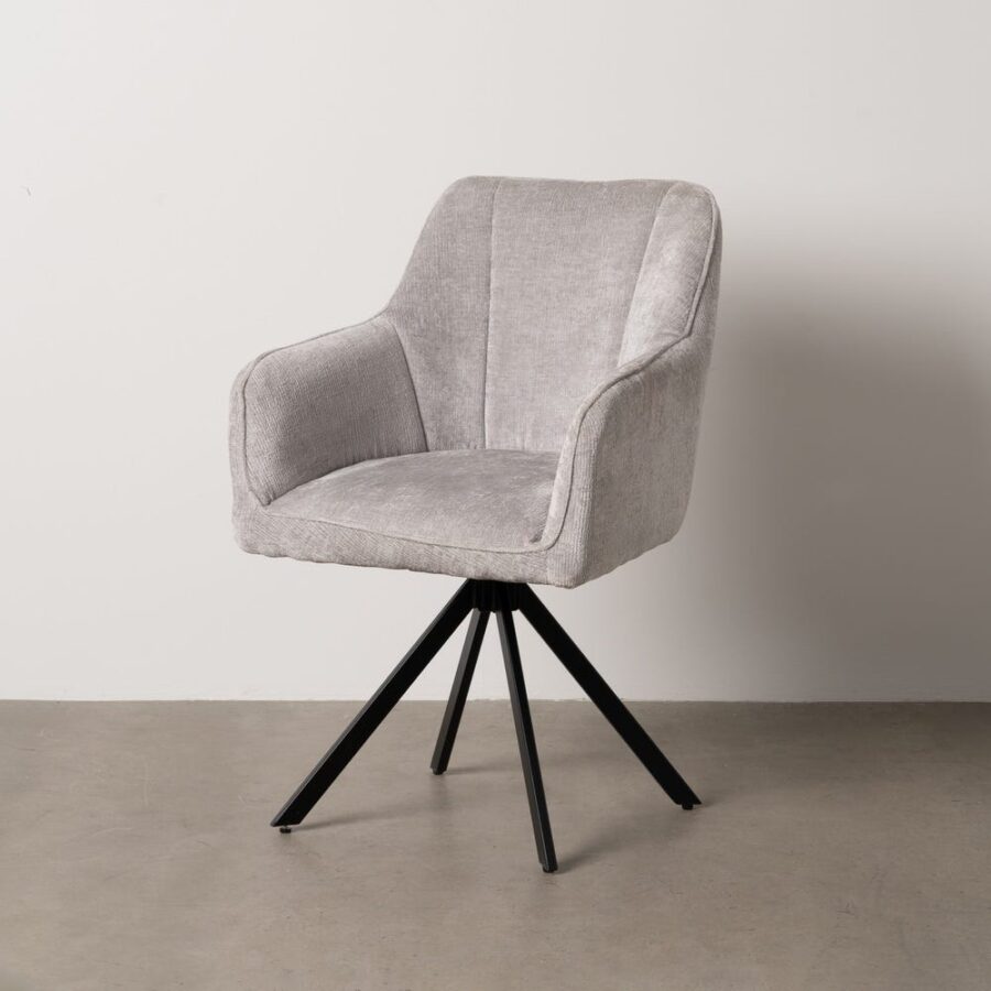 Fauteuil Gris Clair Tissu-Métal Ixia