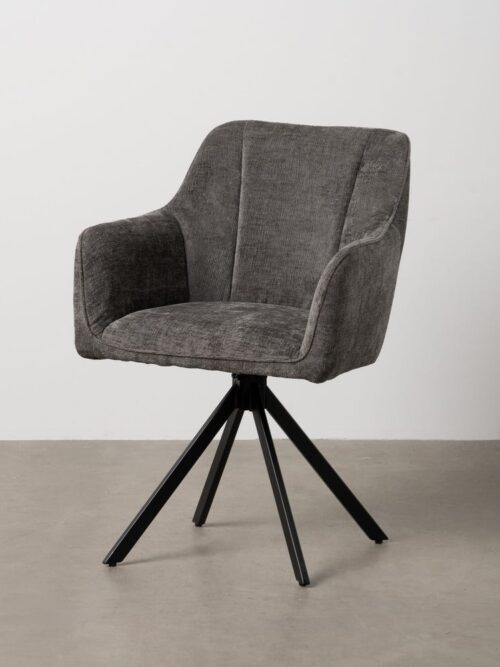 Fauteuil Gris Foncé Tissu-Métal Ixia