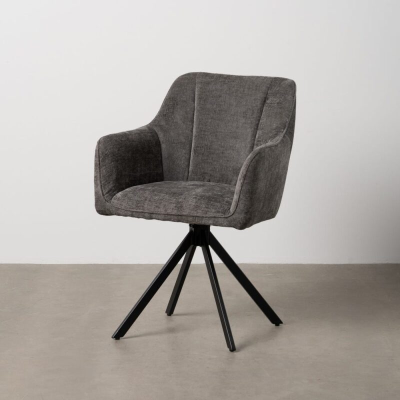 Fauteuil Gris Foncé Tissu-Métal Ixia