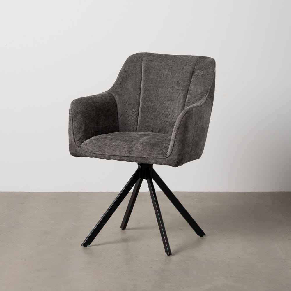 Fauteuil Gris Foncé Tissu-Métal Ixia