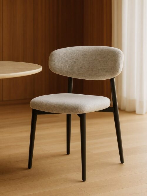 Chaise Gris Tissu-Métal Ixia 53 cm