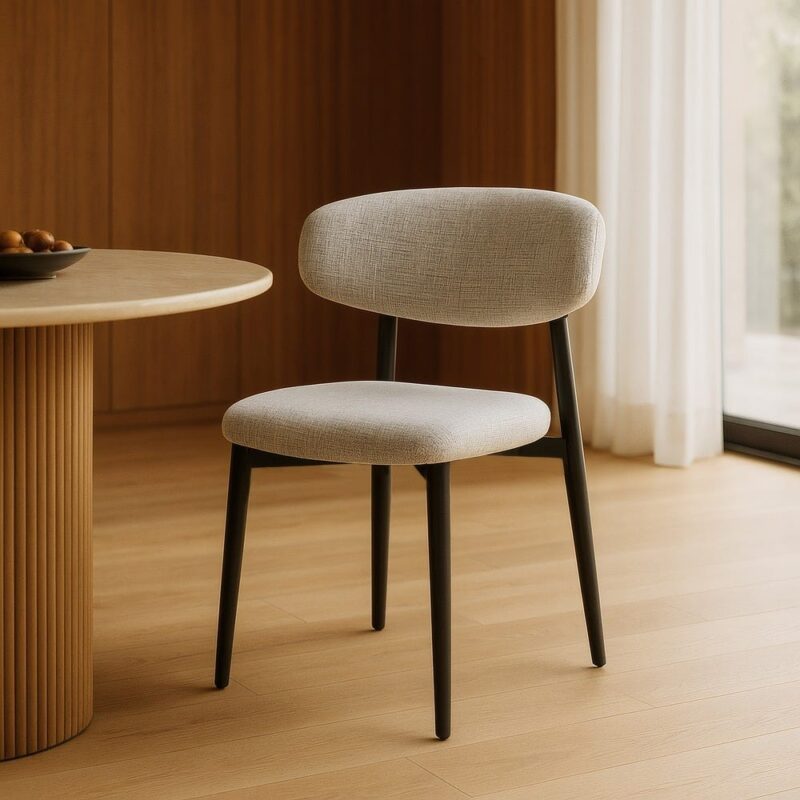 Chaise Gris Tissu-Métal Ixia 53 cm
