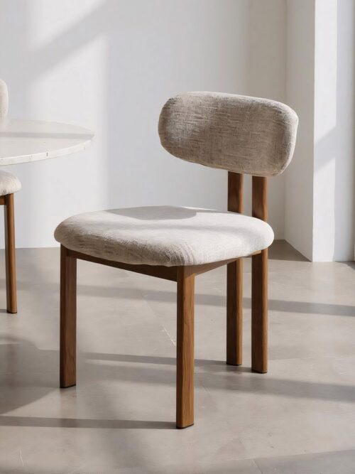 Chaise Beige Tissu-Métal Ixia 50 cm