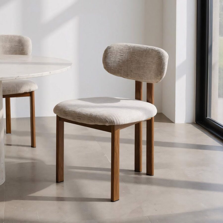 Chaise Beige Tissu-Métal Ixia 50 cm